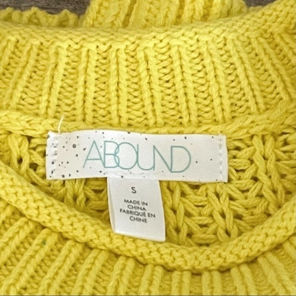 🌺 Abound Nordstrom Ribbed Knit Yellow Crew Neck Dolman Sweater Size S NWT - Picture 7 of 9